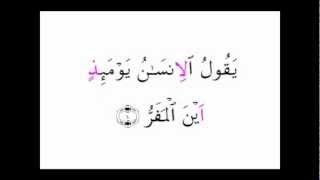 Surah Qiyaamah Mishary Rashid Warsh Recitation [upl. by Waxler]