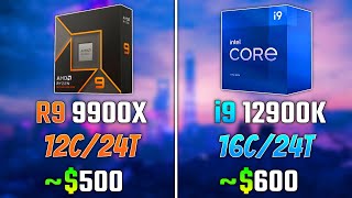 AMD RYZEN 9 9900X vs INTEL i912900K  Test in 6 Games [upl. by Chamberlin428]