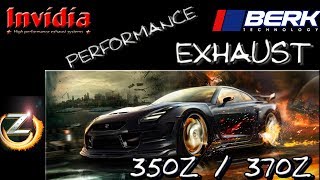 350Z  370Z  EXHAUST  Invidia Gemini CBE and Berk Tech HFCs Sound Inside Car [upl. by Votaw391]