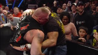 Triple H and Brock Lesnar clash during fight between Mr McMahon and Paul Heyman [upl. by Eserahs]