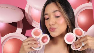 ALL SHADES APPLIED New Rare Beauty Soft Pinch Luminous Powder Blushes  Comparissons To RMS Blushes [upl. by Shara]