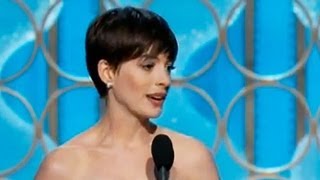 Anne Hathaway wins Golden Globe [upl. by Anatsirhc268]