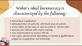 Classical Weberian Bureaucracy [upl. by Ilhsa]