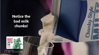 Mint Mobile 2019 Super Bowl XLIII 53 commercial ad Chunky Style Milk Thats Not Right NFL [upl. by Nosremaj]