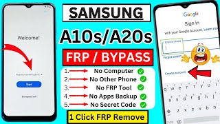 Samsung A10sA20s FRP Bypass 2024  Google Account Remove Without Pc Android 1112 [upl. by Lraep]