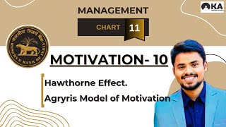 RBI Grade B  Management Chart 11  Hawthorne effect and Argyris Theory of motivation  Aryans [upl. by Aleek6]