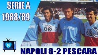 Napoli  Pescara 82  Serie A 19881989  Maradona scored [upl. by Eelahs]