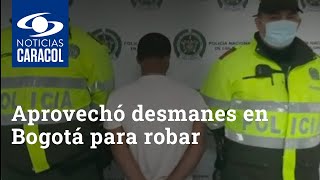 Aprovechó desmanes en Bogotá para robar a una mujer pero no se salió con la suya [upl. by Hibbitts]