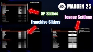 Madden 25 REALISTIC Franchise Sliders XP Sliders amp League Settings [upl. by Arretal672]