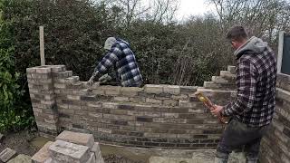 Bricklaying front garden wall part 6 [upl. by Dosia]