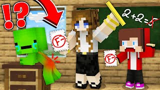 ANGRY TEACHER Punished Baby JJ and Mikey for BAD GRADES in Minecraft  Maizen [upl. by Aihseyk711]