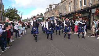 Kinross amp District Pipe Band  Pitlochry Highland Games Street Parade 2023 [upl. by Tnahsarp]