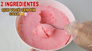 SORVETE CASEIRO com 2 INGREDIENTES SEM GELATINA RENDE MUITO🍨😋 [upl. by Elita]