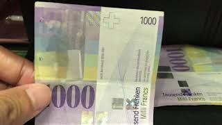 Banknotes 1000 of the Swiss franc [upl. by Gievlos]