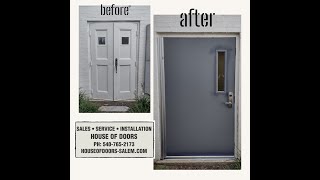 Before and After Commercial door and hardware replacement by House of Doors Wytheville VA [upl. by Servetnick]