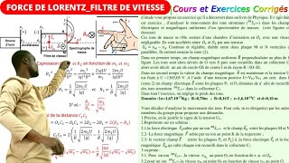 Force de LorentzFiltre de vitesseExocorrigéchamp magnétique [upl. by Lasko]