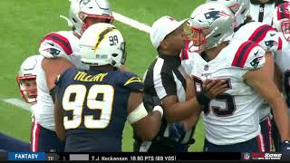 Patriots vs Chargers HEATED MOMENT after LATE HIT on Mac Jones [upl. by Igor]