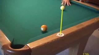 Pool and billiards drill for aiming shallowangle onerail kick shots from VEPP IV NV C13 [upl. by Iana961]