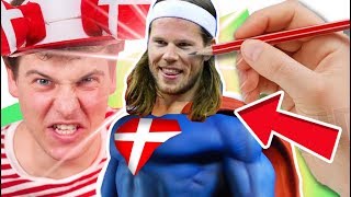 Tegner LANDSHOLDET som SUPERHELTE  HÅNDBOLD VM 2019  HelloRasmus [upl. by Yrolg]