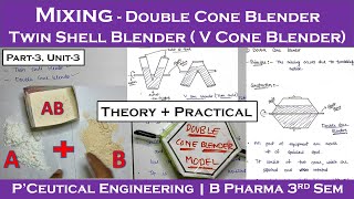 Double cone blender  Twin shell blender  v cone blender  Part3  Theory  Experiment  Practical [upl. by Hurless]