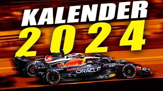 Neuer Formel 1 RekordKalender 2024 3 von 24 Grand Prix am Samstag [upl. by Ymerej560]