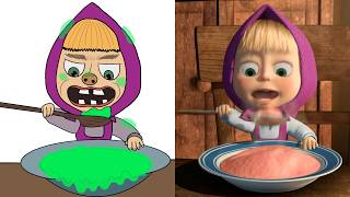 Masha and The Bear  Recipe for disaster funny cartoon drawing meme 😂  Funny Masha and The Bear [upl. by Antonia229]