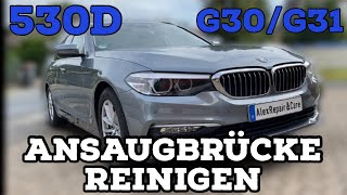 BMW 530d G30G31 B57 Motor  Ansaugbrücke reinigen  Drallklappen entfernen  330d 430d 630d 730d [upl. by Hayotal]