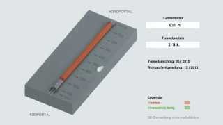 VDE 8 Animation Baufortschritt Tunnel Lichtenholz [upl. by Novert]