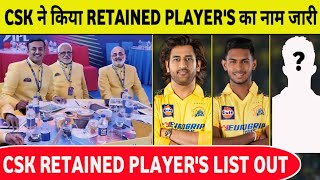 IPL 2025  Chennai Super Kings Retained Players List  4 Big Players Retained [upl. by Thorn191]