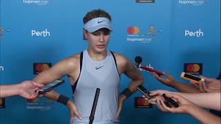 Eugenie Bouchard press conference RR  Mastercard Hopman Cup 2018 [upl. by Barr]