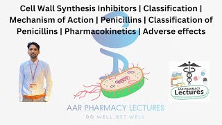 Cell Wall Synthesis Inhibitors  Mechanism of Action  Penicillins  Classification of Penicillins [upl. by Banky514]