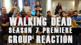 The Walking Dead  Season 7 Premiere  GIANT GROUP REACTION  Glenn and Abraham scene [upl. by Tinya]