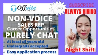 💵💰NONVOICE WORK FROM HOME JOB OFFSITE REP NONVOICE or PURELY CHAT REP [upl. by Donell212]