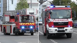 Wachbesetzung Löschzug Haaren und Leih DLK der Feuerwehr Aachen auf Einsatzfahrt [upl. by Jackquelin]