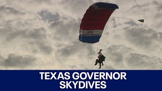 Texas Governor Greg Abbott skydives with 106yearold  FOX 7 Austin [upl. by Clauddetta]