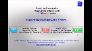 Memorize the EU Member States and the Eurozone [upl. by Ellienad878]