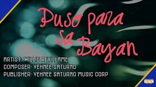 Willie Revillame  Puso Para Sa Bayan Official Lyric Video [upl. by Burrows]