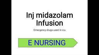 Inj midazolam infusionMidaz injection Midazolam inj [upl. by Damales622]