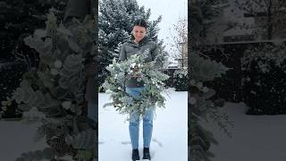 Winter eucalyptus wreath Capturing the peaceful beauty of winter wreathmaker wreath [upl. by Yroj]