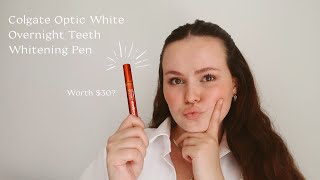 Colgate Optic White Overnight Teeth Whitening Pen  Results amp Honest Review  Is it worth 30 [upl. by Wilmott]