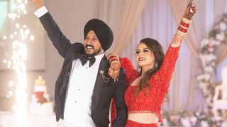 BRIDE amp GROOM DANCE  PUNJABI WEDDING RECEPTION PERFORMANCE  HARNEET amp RUPINDER  BRAMPTON CANADA [upl. by Radek577]