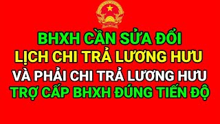 BHXH CẦN SỬA ĐỔI LỊCH CHI TRẢ LƯƠNG HƯU VÀ PHẢI CHI TRẢ LƯƠNG HƯU TRỢ CẤP BHXH ĐÚNG TIẾN ĐỘ [upl. by Anoiek707]