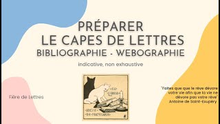 Préparer le capes de Lettres 2023 Bibliographie  Webographie [upl. by Reinaldos610]