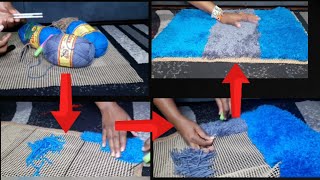 How to make a doormat at home  diy doormat  doormat ideas  fluffy shaggy doormat ideas  diy [upl. by Borras]