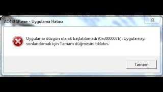 Uygulama Düzgün Olarak Başlatılamadı 0xc000007b Hatası KESİN ÇÖZÜM 2 [upl. by Jona]