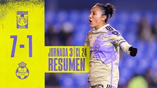 📹 El Resumen Femenil  Tigres 7  1 Santos  Jornada 3  Clausura 2024 [upl. by Tavie]