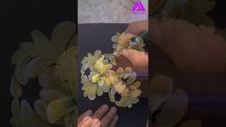 Mesmerizing yellowish flower paintinground brush painting shortvideo [upl. by Zindman]