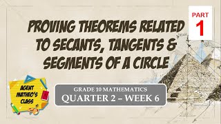 Math 10 Q2 Week 6 Part 1 Proving Theorems Related to Secants Tangents and Segments of a Circle [upl. by Yajeet]