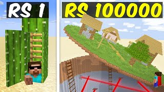 Rs1 vs Rs100000 SECRET BASE BUILD BATTLE IN MINECRAFT [upl. by Carlstrom439]