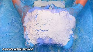 Paste of three types of powder and ripping sponges 💙🤍💜 Squeezing sponges asmr 🧽 [upl. by Sabra618]